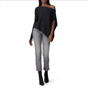 KF/Kaufmanfranco Charcoal One Shoulder Sweater M Rib Knit Long Sleeve dark grey